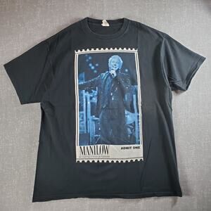 2008 Barry Manilow Tour Black graphic tee Shirt